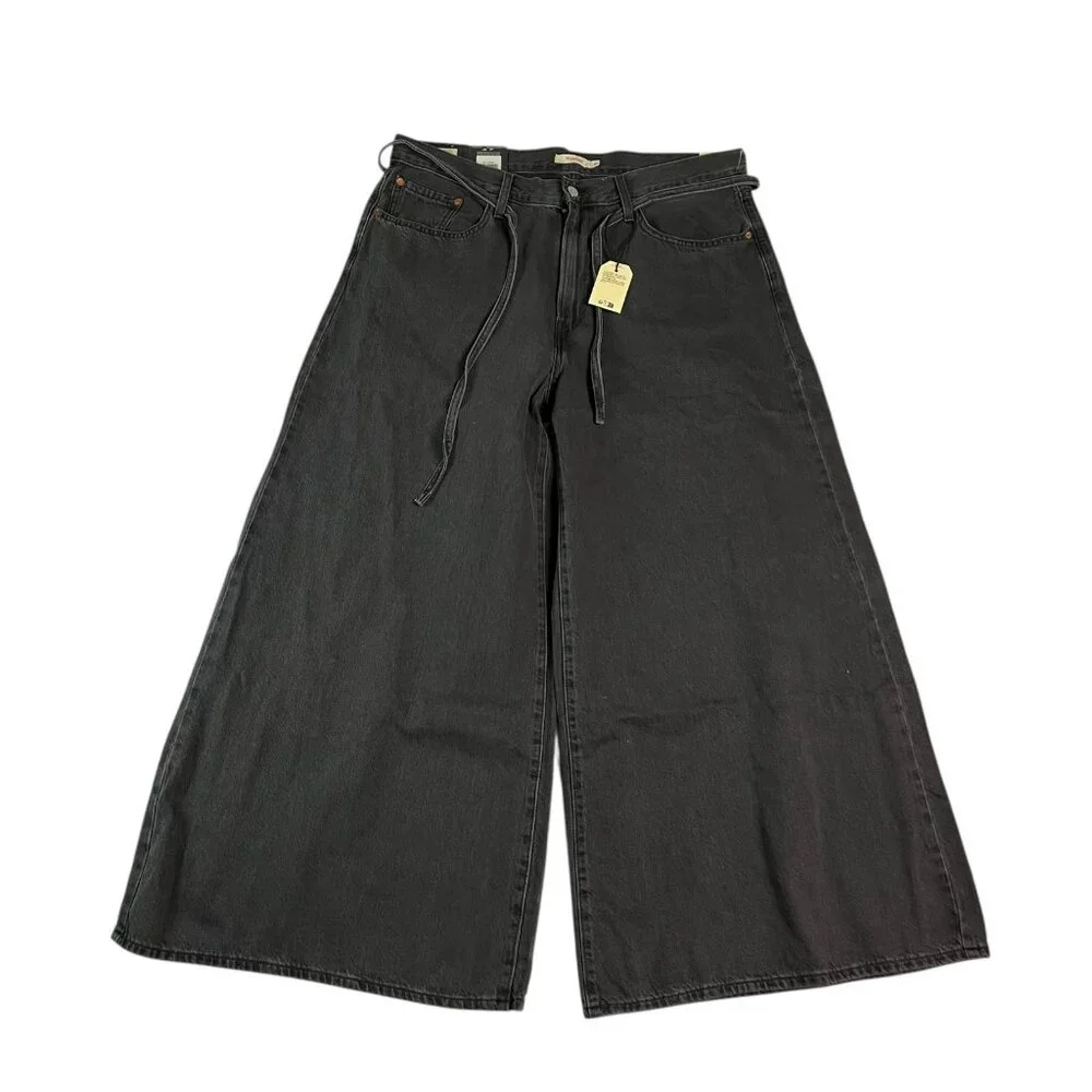 Free People Levi's Premium XL Superwide Baggy Jeans Faded Black Wash NWT Size 33 - Picture 3 of 5